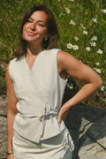 Filora Ramie Wrap Waistcoat | Natural