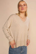 Tani V-Neck Knit | Cement