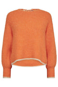 Coralie Bow Ls Rib Knit 32157 | Orange