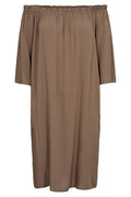 Odette Offshoulder Dress | Light Brown