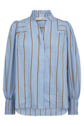 Amora Stripe V-Shirt 35917 | Pale Blue