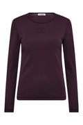 Granny Embroidery Ls Tee 33180 | Plum