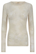 Loretta Velvet Leafy Blouse  |  Ecru