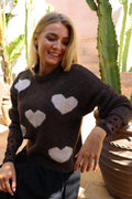 Fro Heart Pullover | Chocolate Ivory Heart