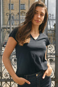 Arden Organic V-Ss Tee  | Black