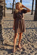 Tiki Ss Twist Dress | Brown