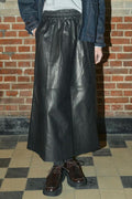 Deena Leather Skirt |  Black