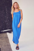 Callum Smock Long Strap Dress | New Blue