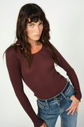 Elaine O-Ls Seamless Tee |  Fudge