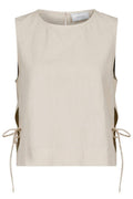 Svetlana Linen Top | Sand
