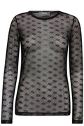 Loretta Velvet Mesh Blouse  |  Black
