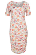 Alma Ss Turn Dress | Creamy Peach Flower