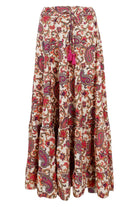 Luna Maxi Frill Skirt | Vivid Rouge | Nederdel fra Black Colour