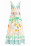 Printed Crochet Dress | Turquoise