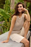 Rille Top |  Cream Melange