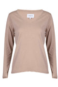 Ulla Ls Vneck Tshirt | Sand