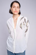 Gemran Flick Blouse  |  Ecru