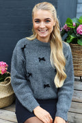 Fro Bow Pullover | Dark Grey