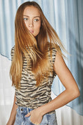 Tiger Sequin Top | Bone