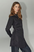 Poppy Eyelet Tie Shirt Dress 36525 | Black