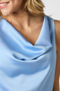 Muna Heavy Sateen Top | Dusty Blue