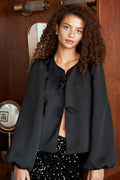 Daliska Dull Satin Blouse | Black