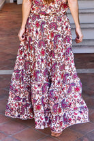 Luna Maxi Frill Skirt | Vivid Rouge | Nederdel fra Black Colour