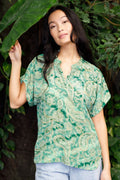 Luna Andrea S/S Top | Floral Green