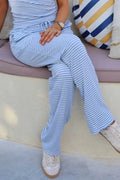 Natalia Straight Pants | Light Blue White Stripe