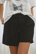 Vola Crop Pleat Shorts 31224 | Black