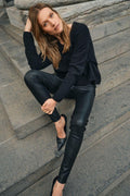 Lucille Stretch Leather Legging | Black