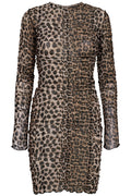 Mesh Ls Wrinkle Dress | Lux Leo