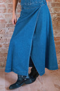 Nina Wrap Denim Skirt | Blue