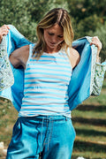 Effy Top 203813 | Star Offwhite Chambray Blue