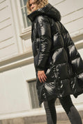 Nova Metallic Down Jacket | Black