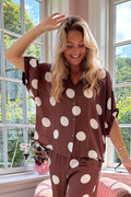 Mabel Shirt Blouse | Mocca Dot