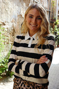 Polo Ls Shirt | Creamy Black Stripe