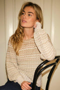Dito Chevron Knit Blouse | Light Brown