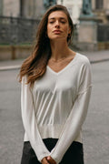 Tani V-Neck Knit | Ecru
