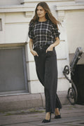 Sally Check Ss Blouse 35881 | Black