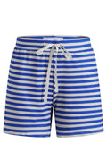 Alma Shorts | Stripe Ivory Cobolt