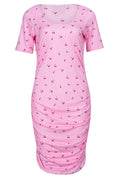 Alma Ss Turn Dress | Pink Cherry