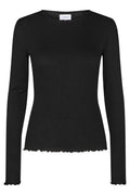 Natalia Ls Round Neck Blouse | Black