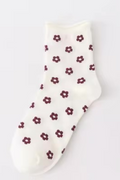 Anni Flower Sock | White