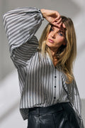 Nora V-Shirt 35778 | White black