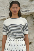 Srmarla Ss O-Neck Stripe Knit | Black