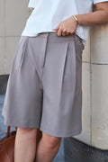 Nika Structure Bermuda Shorts | Dark Taupe