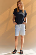 Birdie Denim Shorts | White
