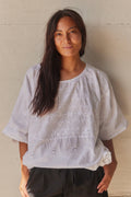 Mary Broderie Anglaise Top | White