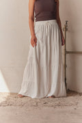 Eli Saa Solid Long Skirt | White